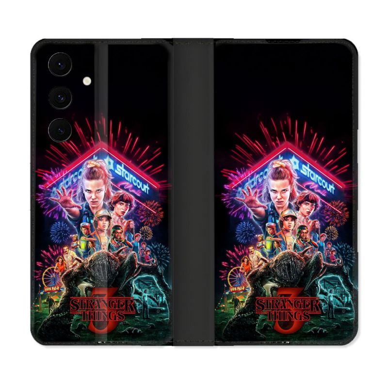 Housse Cuir Portefeuille Pour Samsung Galaxy S25 FE Stranger Things Affiche 3
