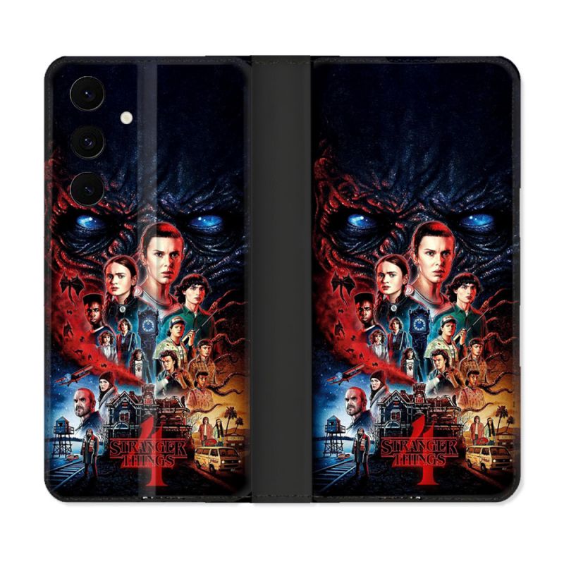 Housse Cuir Portefeuille Pour Samsung Galaxy S25 FE Stranger Things Affiche 4