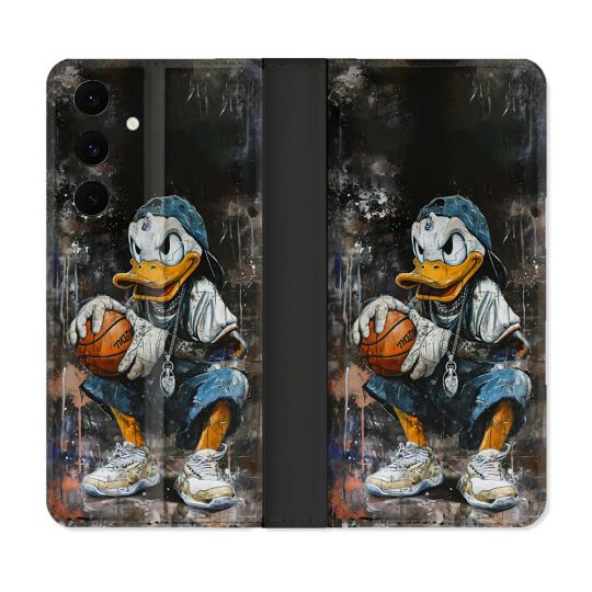 Housse Cuir Portefeuille Pour Samsung Galaxy S25 FE Street Art Donald Duck