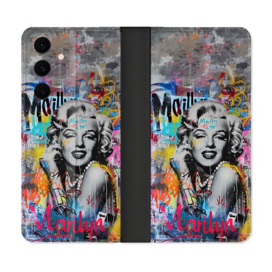Housse Cuir Portefeuille Pour Samsung Galaxy S25 FE Street Art Maryline Monroe