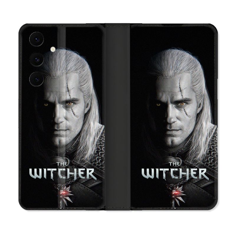 Housse Cuir Portefeuille Pour Samsung Galaxy S25 FE The Witcher Noir