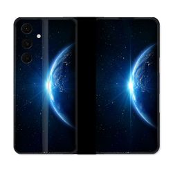 Housse Cuir Portefeuille Pour Samsung Galaxy S25 FE Univers Planete Terre