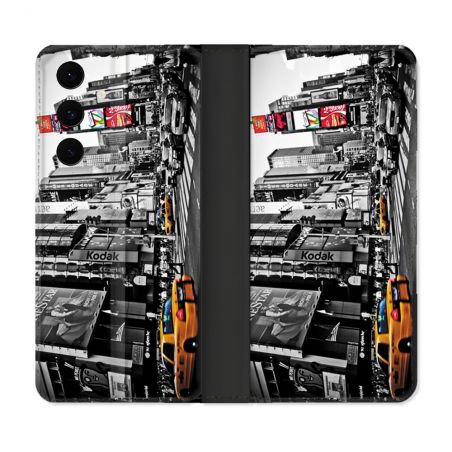 Housse Cuir Portefeuille Pour Samsung Galaxy S25 FE Voyage Amerique USA New York Taxi