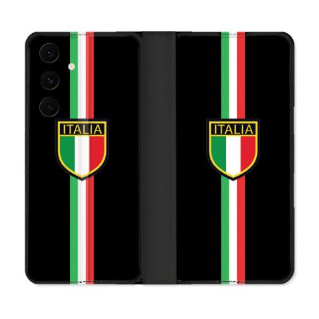 Housse Cuir Portefeuille Pour Samsung Galaxy S25 FE Voyage Italie 3 Noir