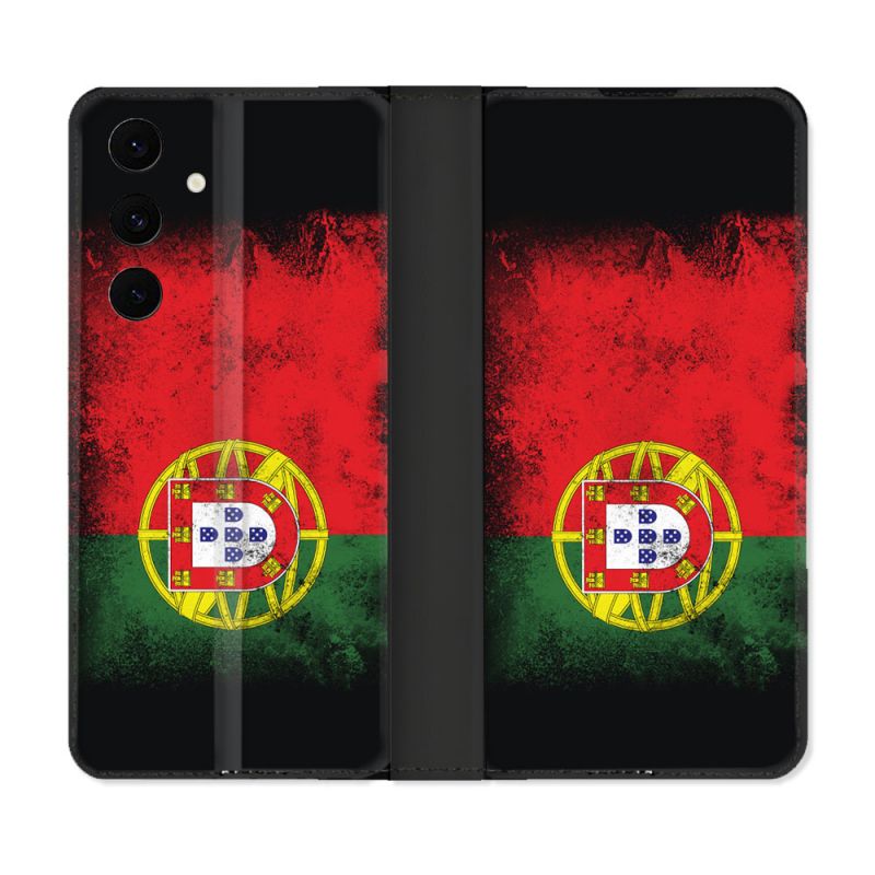 Housse Cuir Portefeuille Pour Samsung Galaxy S25 FE Voyage Portugal Drapeau