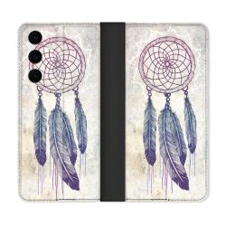 Housse Cuir Portefeuille Pour Samsung Galaxy S25 FE Zen Attrape Reve Blanc