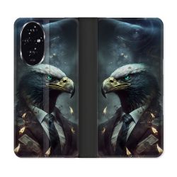 Housse cuir portefeuille Pour Honor 200 5G Animal Aigle Business