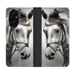 Housse cuir portefeuille Pour Honor 200 5G Animal Cheval Blanc