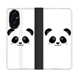 Housse cuir portefeuille Pour Honor 200 5G Animal Panda Blanc