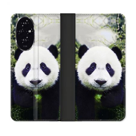 Housse cuir portefeuille Pour Honor 200 5G Animal Panda Color