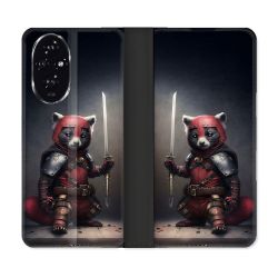 Housse cuir portefeuille Pour Honor 200 5G Animal Raton Samouraï