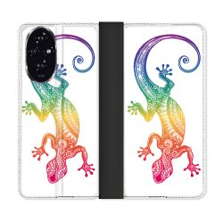 Housse cuir portefeuille Pour Honor 200 5G Animal Salamandre Color