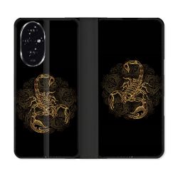 Housse cuir portefeuille Pour Honor 200 5G Animal Scorpion Fresque