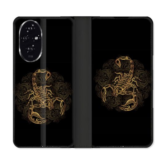 Housse cuir portefeuille Pour Honor 200 5G Animal Scorpion Fresque