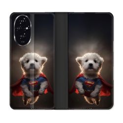 Housse cuir portefeuille Pour Honor 200 5G Animal Super Chien