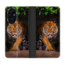 Housse cuir portefeuille Pour Honor 200 5G Animal Tigre Jungle