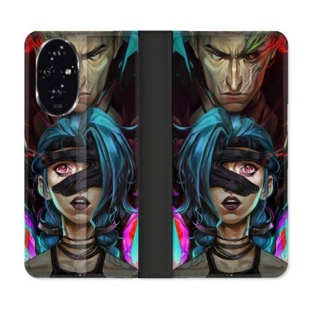 Housse cuir portefeuille Pour Honor 200 5G Arcane Jinx Bleu