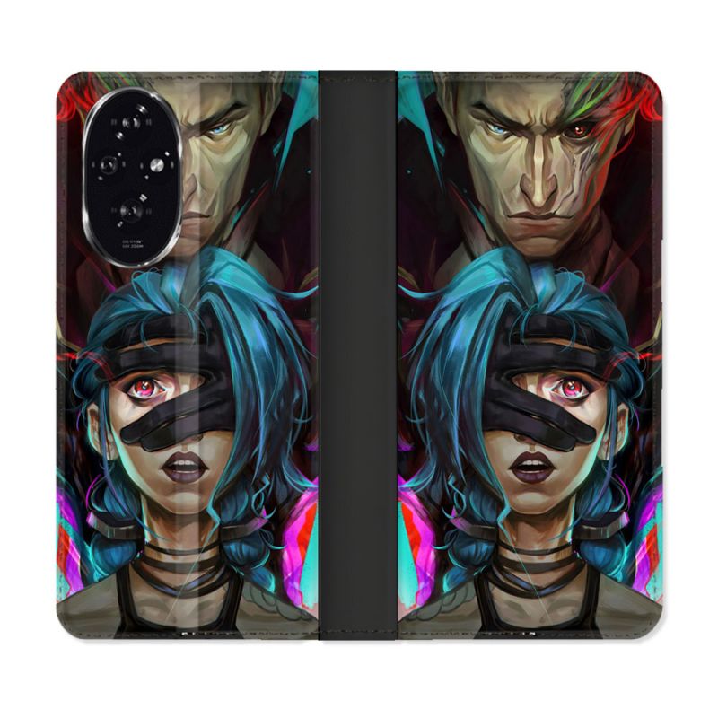 Housse cuir portefeuille Pour Honor 200 5G Arcane Jinx Bleu