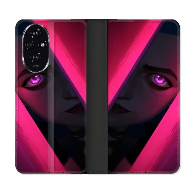 Housse cuir portefeuille Pour Honor 200 5G Arcane Jinx Rose