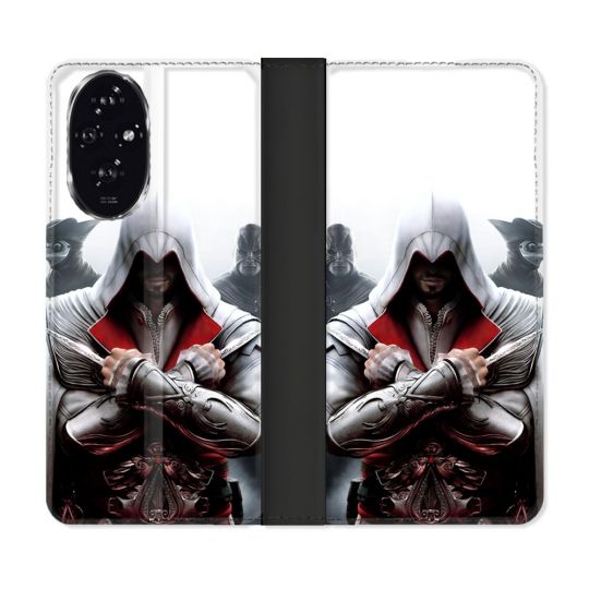 Housse cuir portefeuille Pour Honor 200 5G Assassin Creed Mask