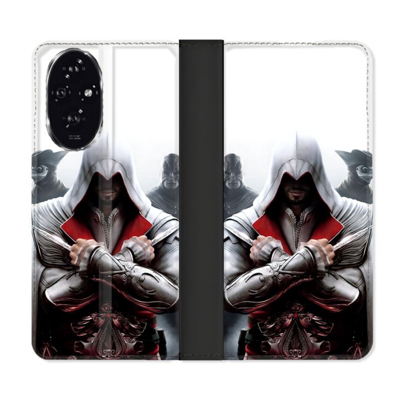 Housse cuir portefeuille Pour Honor 200 5G Assassin Creed Mask