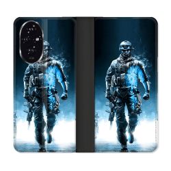 Housse cuir portefeuille Pour Honor 200 5G Call Of Duty Guerrier