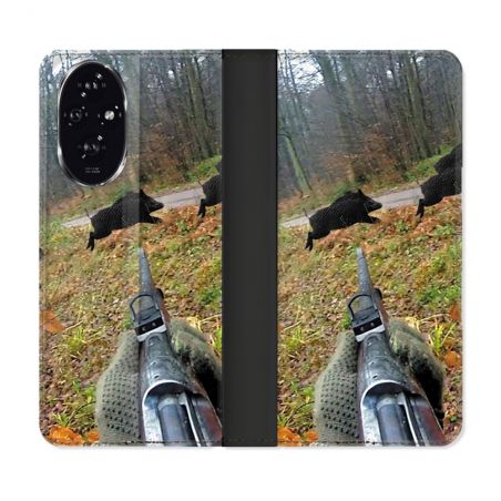 Housse cuir portefeuille Pour Honor 200 5G Chasse Vision Tir