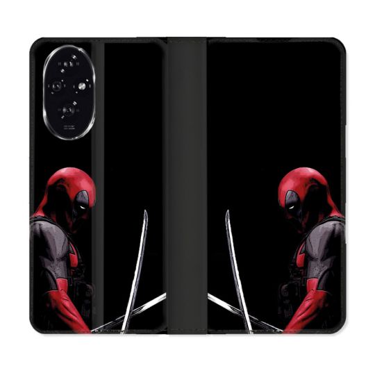 Housse cuir portefeuille Pour Honor 200 5G Deadpool Epee