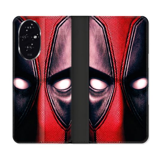 Housse cuir portefeuille Pour Honor 200 5G Deadpool Yeux
