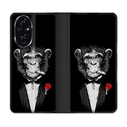 Housse cuir portefeuille Pour Honor 200 5G Decale Singe Mafia