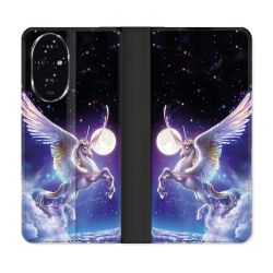 Housse cuir portefeuille Pour Honor 200 5G Fantastique Licorne Céleste