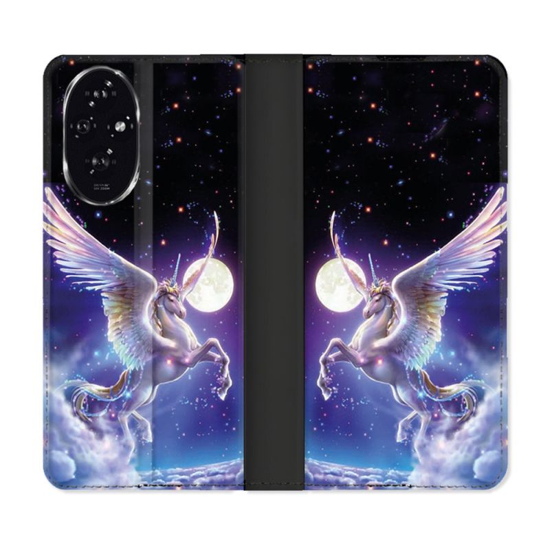 Housse cuir portefeuille Pour Honor 200 5G Fantastique Licorne Céleste