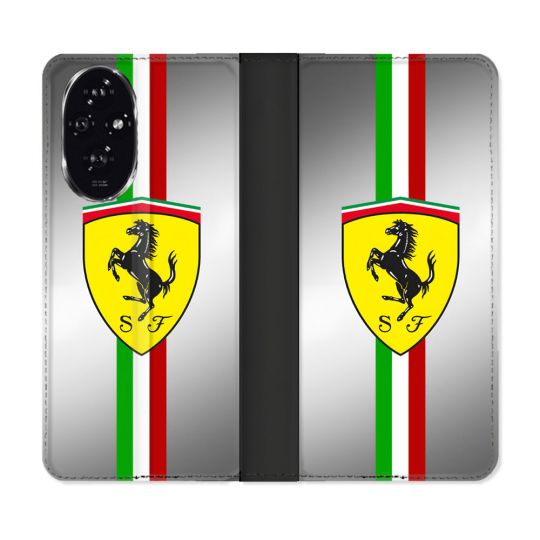 Housse cuir portefeuille Pour Honor 200 5G Ferrari Ligne
