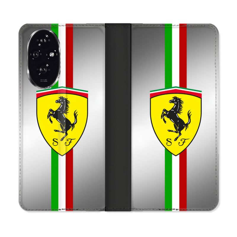 Housse cuir portefeuille Pour Honor 200 5G Ferrari Ligne