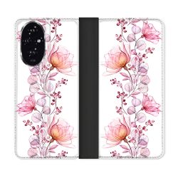 Housse cuir portefeuille Pour Honor 200 5G Fleur Eclosion