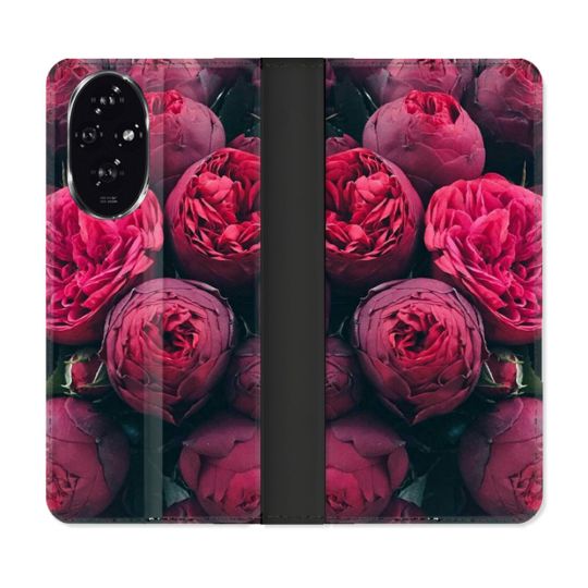 Housse cuir portefeuille Pour Honor 200 5G Fleur Pivoine