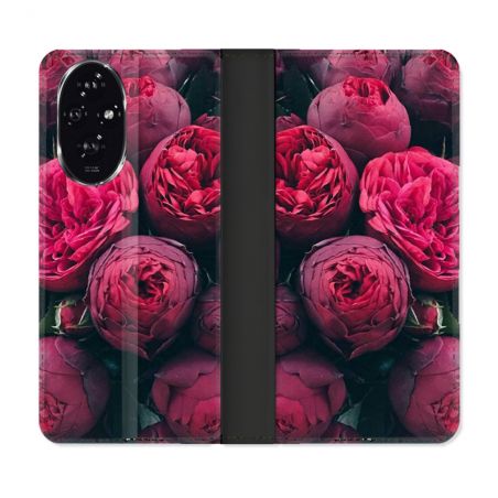 Housse cuir portefeuille Pour Honor 200 5G Fleur Pivoine