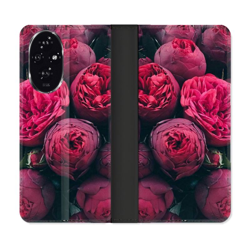 Housse cuir portefeuille Pour Honor 200 5G Fleur Pivoine