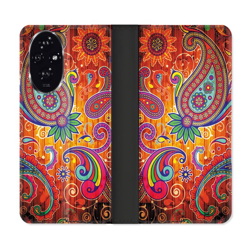 Housse cuir portefeuille Pour Honor 200 5G Fleur Psychedelic