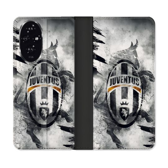 Housse cuir portefeuille Pour Honor 200 5G Foot Juventus Turin