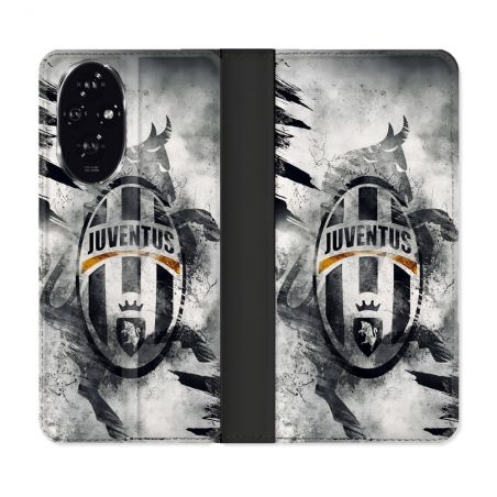 Housse cuir portefeuille Pour Honor 200 5G Foot Juventus Turin