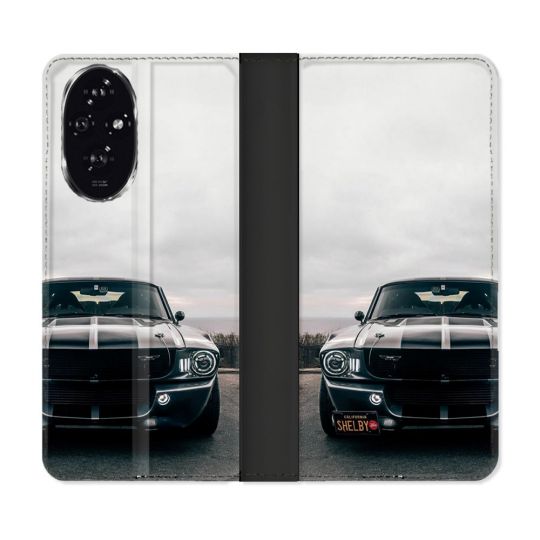 Housse cuir portefeuille Pour Honor 200 5G Ford Mustang GT500 Vintage