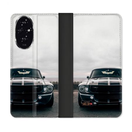 Housse cuir portefeuille Pour Honor 200 5G Ford Mustang GT500 Vintage