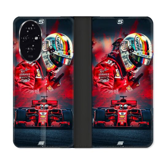 Housse cuir portefeuille Pour Honor 200 5G Formule 1 F1 Ferrari