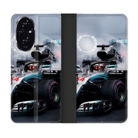Housse cuir portefeuille Pour Honor 200 5G Formule 1 F1 Mercedes Petronas