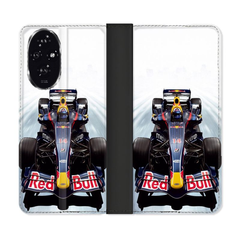 Housse cuir portefeuille Pour Honor 200 5G Formule 1 F1 Red Bull