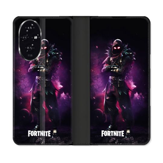 Housse cuir portefeuille Pour Honor 200 5G Fortnite Raven