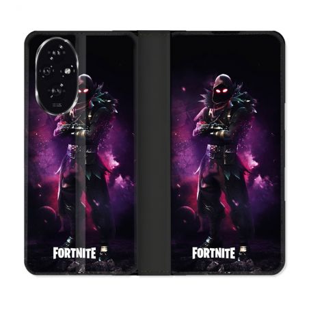Housse cuir portefeuille Pour Honor 200 5G Fortnite Raven