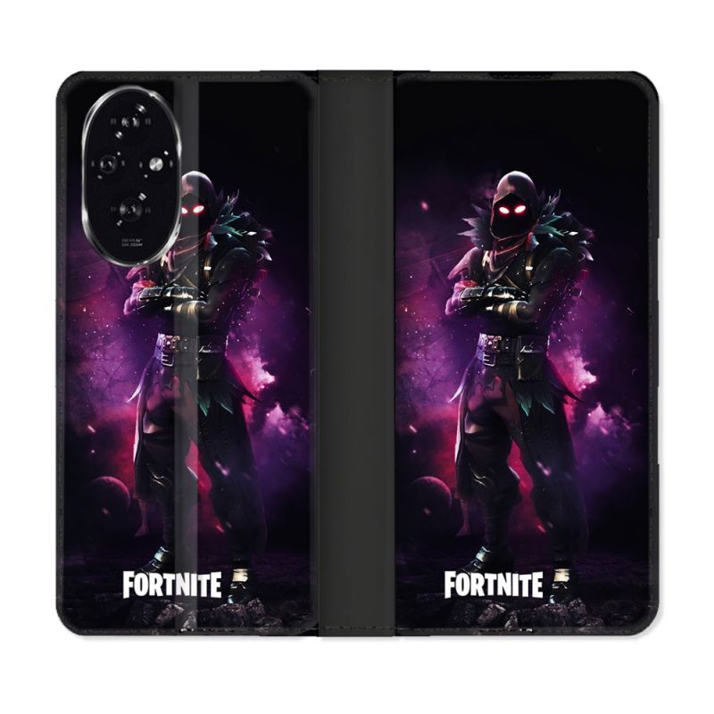 Housse cuir portefeuille Pour Honor 200 5G Fortnite Raven