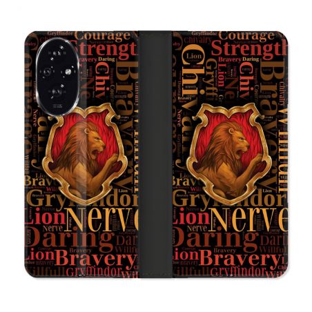 Housse cuir portefeuille Pour Honor 200 5G Harry Potter Griffondor